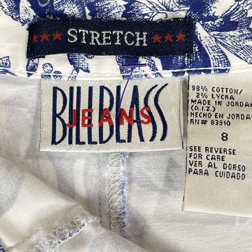 Bill Blass White Floral Print Capri Jeans Women's 8 Perfect Fit High Rise Mom - Picture 7 of 16